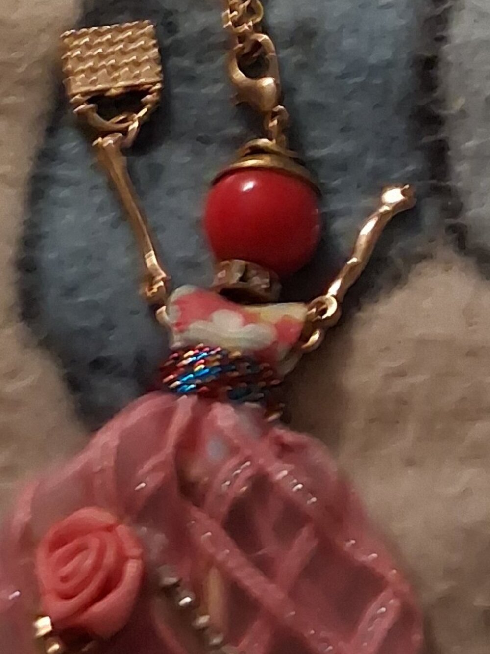 HANDMADE POLISH DANCING GIRL NECKLACE  SUPER CUTE